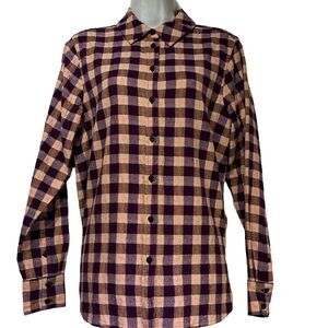 scotch soda pink organic cotton Checked Oversized moon gazer button up Shirt XS